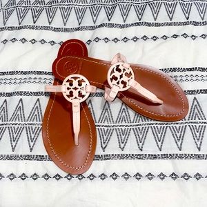 Tory Burch blush Gabriel leather T-Strap sandal